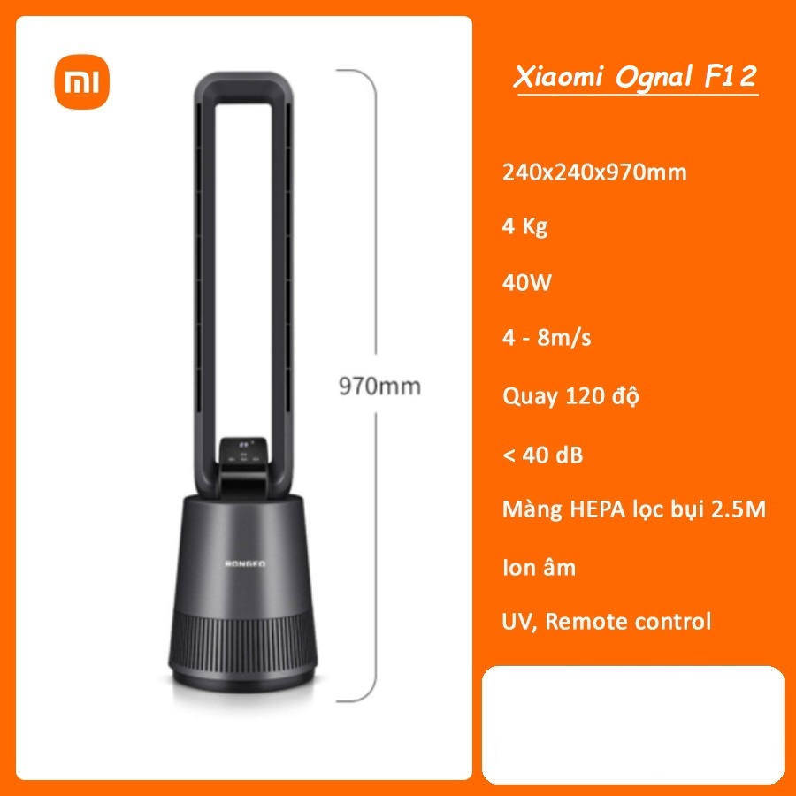 Quạt không cánh Xiaomi OGNAL F12